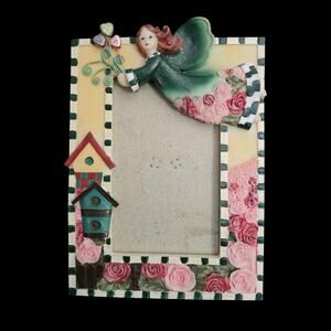 Designspirations Fairy Photo Frame Roses Birdhouse Whimsical 2001